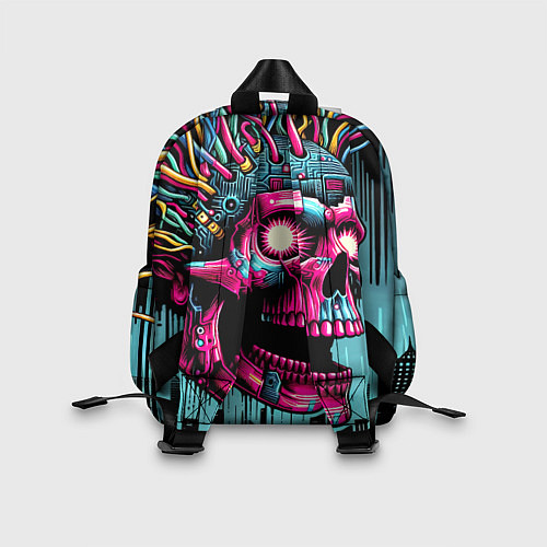Детский рюкзак Cyber skull - ai art fantasy / 3D-принт – фото 2