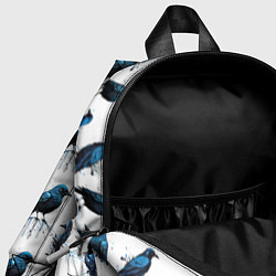 Детский рюкзак Чёрно-синие вороны и капли краски, цвет: 3D-принт — фото 2