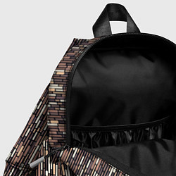 Детский рюкзак Светло-коричневый паттерн полосочки, цвет: 3D-принт — фото 2