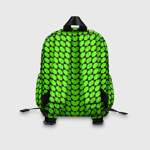 Детский рюкзак Зелёные лепестки шестиугольники / 3D-принт – фото 2