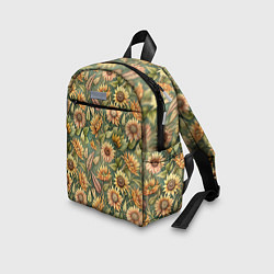Детский рюкзак Желтые подсолнухи и пшеница, цвет: 3D-принт — фото 2