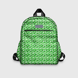 Детский рюкзак Белые плюсики на зелёном фоне, цвет: 3D-принт