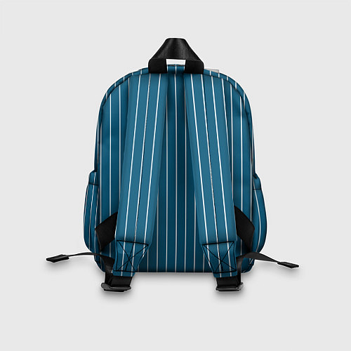 Детский рюкзак Синий с белым полосатый узор с надписью футбол / 3D-принт – фото 2
