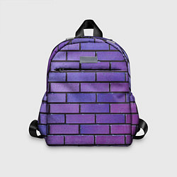 Детский рюкзак Кирпичная стена фиолетовый паттерн, цвет: 3D-принт
