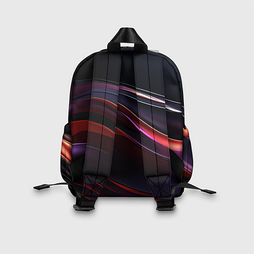 Детский рюкзак Темные волнистые абстрактные линии / 3D-принт – фото 2
