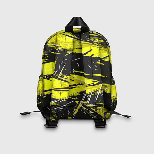 Детский рюкзак Yellow geometry - спортивный узор / 3D-принт – фото 2