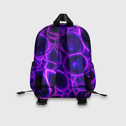 Детский рюкзак Фиолетовы неоновые соты / 3D-принт – фото 2