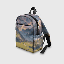 Детский рюкзак Зелёное поле и небо - аниме, цвет: 3D-принт — фото 2