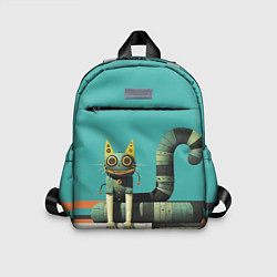 Детский рюкзак Механический зеленый кот, цвет: 3D-принт