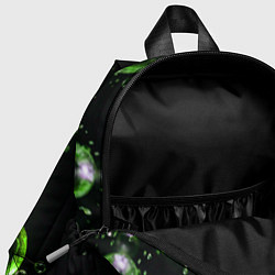 Детский рюкзак Зеленые пузыри на черном, цвет: 3D-принт — фото 2
