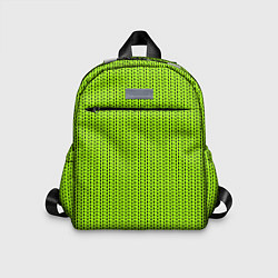 Детский рюкзак Ярко-зелёный в маленькие чёрные полоски, цвет: 3D-принт