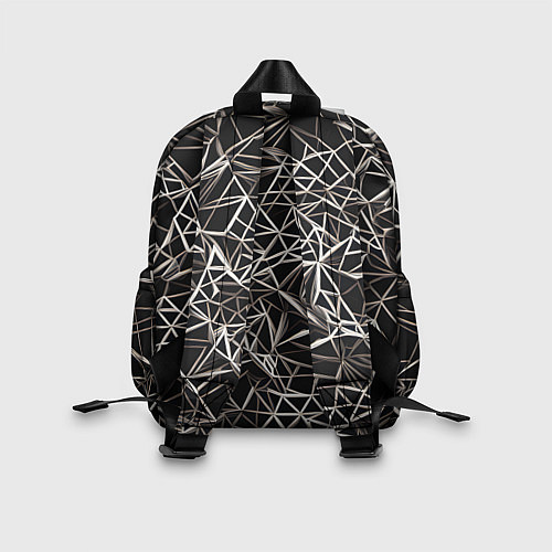 Детский рюкзак Белые линии на чёрном фоне / 3D-принт – фото 2