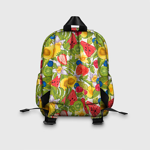 Детский рюкзак Фрукты на цветочном фоне / 3D-принт – фото 2