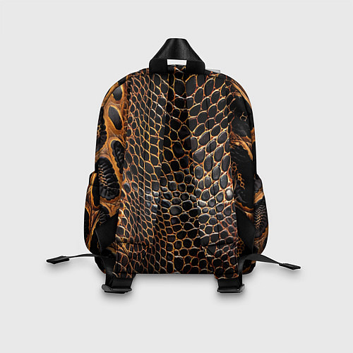 Детский рюкзак Реалистичная кожа змеи темно коричневая / 3D-принт – фото 2