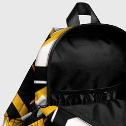 Детский рюкзак Жёлто-белые полосы и чёрный фон, цвет: 3D-принт — фото 2