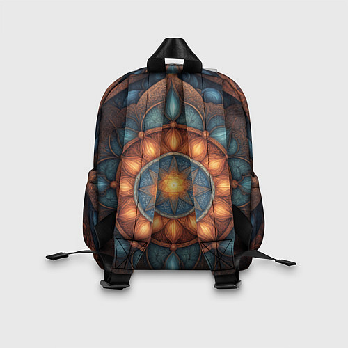 Детский рюкзак Симметричный орнамент - мандала узор со светящейся / 3D-принт – фото 2