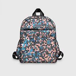 Детский рюкзак Паттерн мозаика бирюзово-розовый, цвет: 3D-принт
