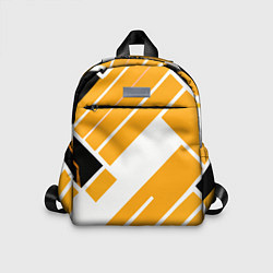 Детский рюкзак Жёлтые широкие линии на белом фоне, цвет: 3D-принт