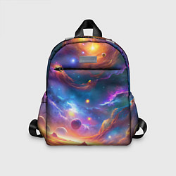 Детский рюкзак Космический пейзаж яркий с галактиками, цвет: 3D-принт