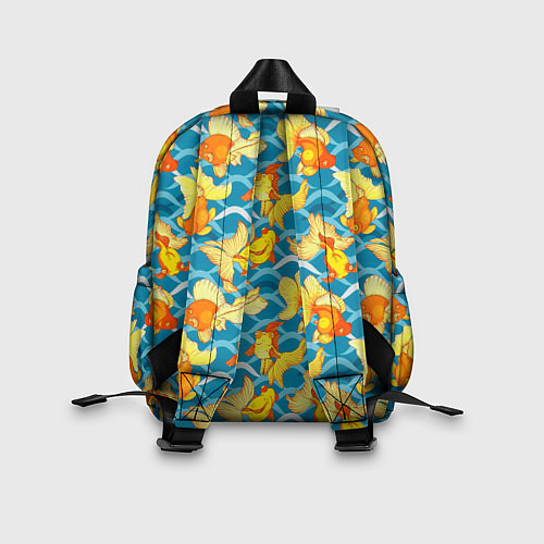 Детский рюкзак Разноцветные золотые рыбки / 3D-принт – фото 2