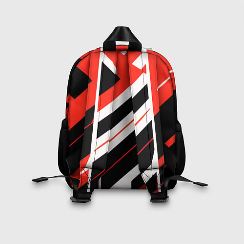 Детский рюкзак Black and red stripes on a white background / 3D-принт – фото 2