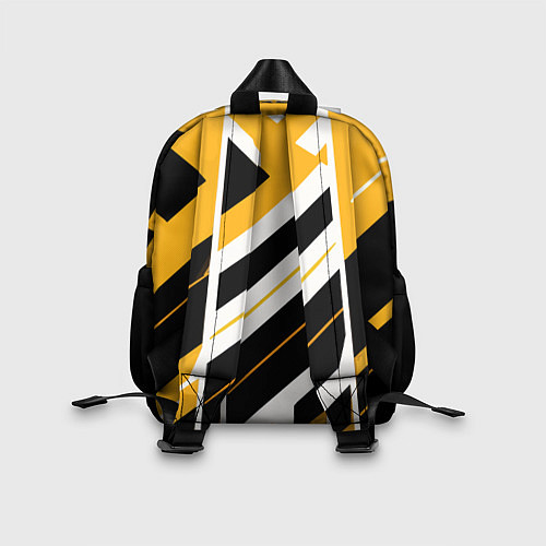 Детский рюкзак Black and yellow stripes on a white background / 3D-принт – фото 2
