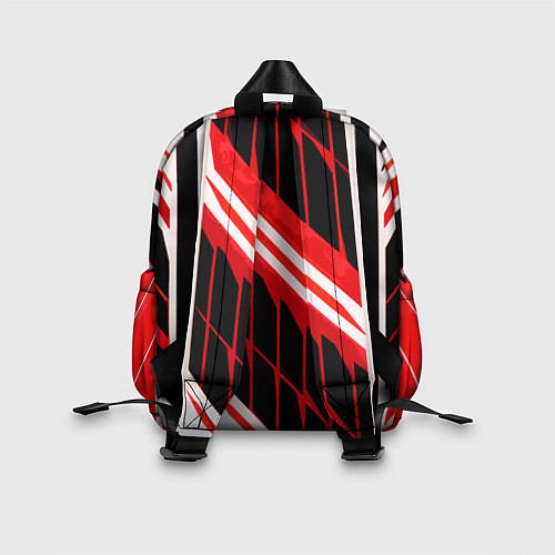 Детский рюкзак Red and white lines on a black background / 3D-принт – фото 2
