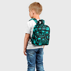 Детский рюкзак Ведьмак неоновые логотипы, цвет: 3D-принт — фото 2