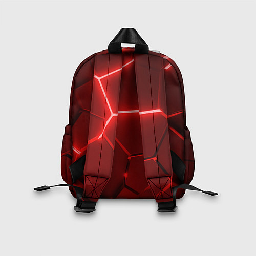 Детский рюкзак Яркие красные неоновые плиты в разломе / 3D-принт – фото 2