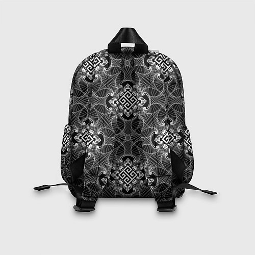 Детский рюкзак Черно белый орнамент / 3D-принт – фото 2