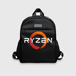 Детский рюкзак AMD ryzen logo carbon black, цвет: 3D-принт