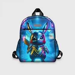 Детский рюкзак Neon cyber Pikachu made of metal steel - ai art, цвет: 3D-принт
