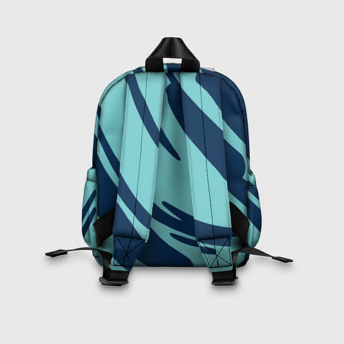 Детский рюкзак Тёмно-синий и бирюзовый абстракция / 3D-принт – фото 2