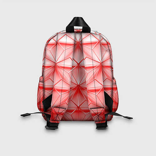 Детский рюкзак Ярко красная геометрия / 3D-принт – фото 2