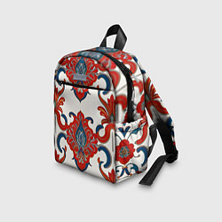 Детский рюкзак Узор красно-синий на белом фоне, цвет: 3D-принт — фото 2