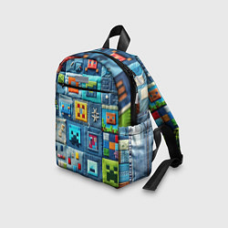 Детский рюкзак Minecraft на пэчворк дениме, цвет: 3D-принт — фото 2