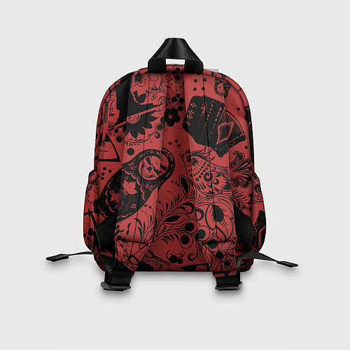 Детский рюкзак Матрёшка с черепом на фоне славянских узоров и бал / 3D-принт – фото 2