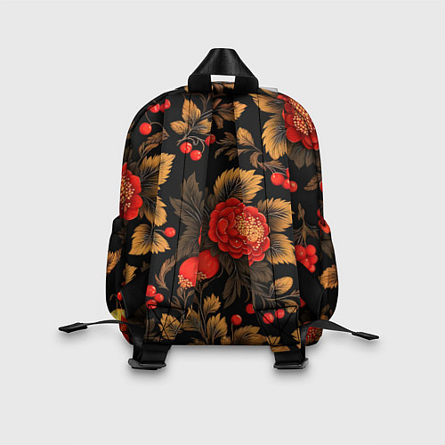 Детский рюкзак Русская хохлома, цветы, паттерн / 3D-принт – фото 2