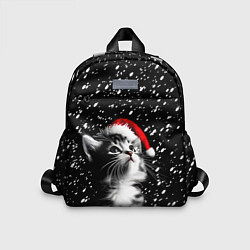 Детский рюкзак Милый котенок - первый снег, цвет: 3D-принт