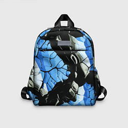 Детский рюкзак Чёрные линии на чёрно-синем фоне, цвет: 3D-принт