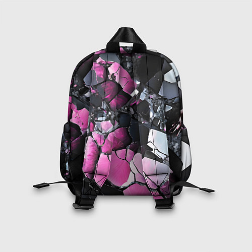 Детский рюкзак Чёрно-розовый камень / 3D-принт – фото 2