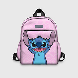 Детский рюкзак Stitch on a pink background, цвет: 3D-принт