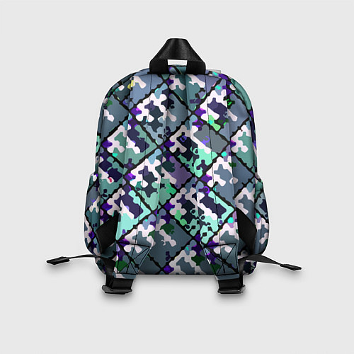 Детский рюкзак Бирюзовый абстрактный паттерн / 3D-принт – фото 2