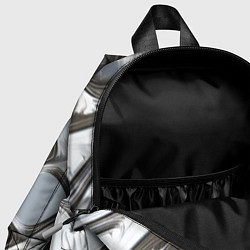 Детский рюкзак Полированный металл серебряный, цвет: 3D-принт — фото 2