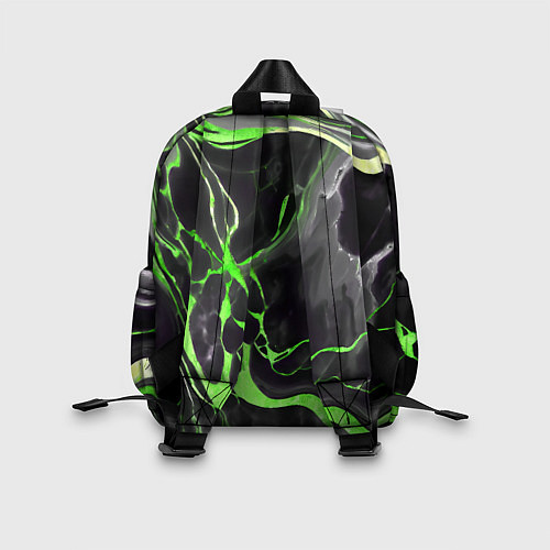 Детский рюкзак Зелёно-чёрный мрамор / 3D-принт – фото 2