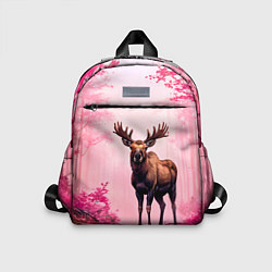 Детский рюкзак Лось в розовом лесу