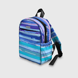 Детский рюкзак Морской сине-голубой абстрактные полосы, цвет: 3D-принт — фото 2