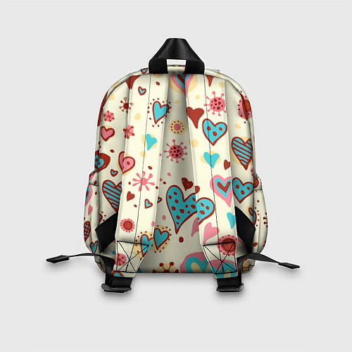 Детский рюкзак Цветные сердечки / 3D-принт – фото 2