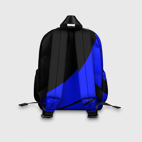 Детский рюкзак Чёрный с синим двуцветный с полосой / 3D-принт – фото 2