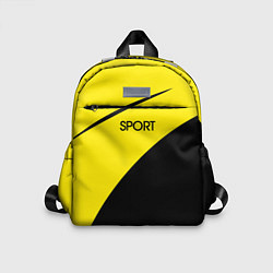 Детский рюкзак Sport жёлто-чёрный двуцветный, цвет: 3D-принт